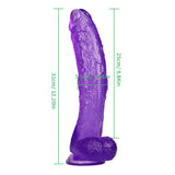 Load image into Gallery viewer, 10 inch crooked mouth purple dildo