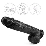 Load image into Gallery viewer, Realistic Black Dildo 10 Inch PVC