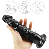 Load image into Gallery viewer, 8 Inch super straight black dildo