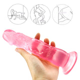 Load image into Gallery viewer, 8 Inch extra straight pink dildo