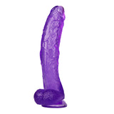 Load image into Gallery viewer, 12 inch crooked mouth purple jelly dildo