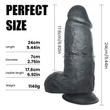 Load image into Gallery viewer, Giant Black Dildo Realistic