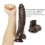 Load image into Gallery viewer, 10 inch crooked mouth coffee dildo