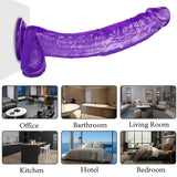 Load image into Gallery viewer, 12 inch crooked mouth purple jelly dildo