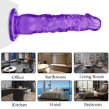 Load image into Gallery viewer, 8 Inch extra straight purple dildo