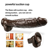 Load image into Gallery viewer, 10 inch crooked mouth coffee dildo