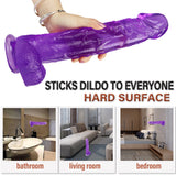 Load image into Gallery viewer, 12 inch big head purple dildo