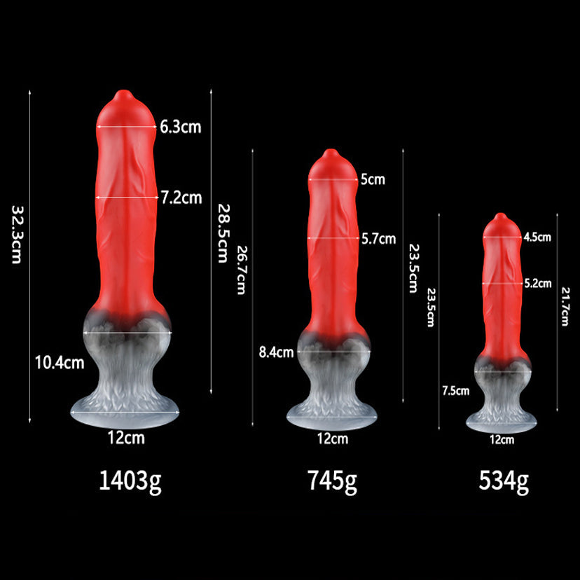 Hell Wolf Knotted Silicone Dildo