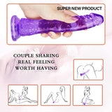 Load image into Gallery viewer, 8 Inch small straight purple dildo