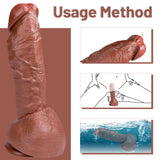 Load image into Gallery viewer, 10 inch Brown Suction Cup Realistic Dildo