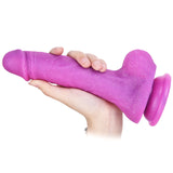 Load image into Gallery viewer, 8.26 Inch Silicone Glitter Purple Dildo