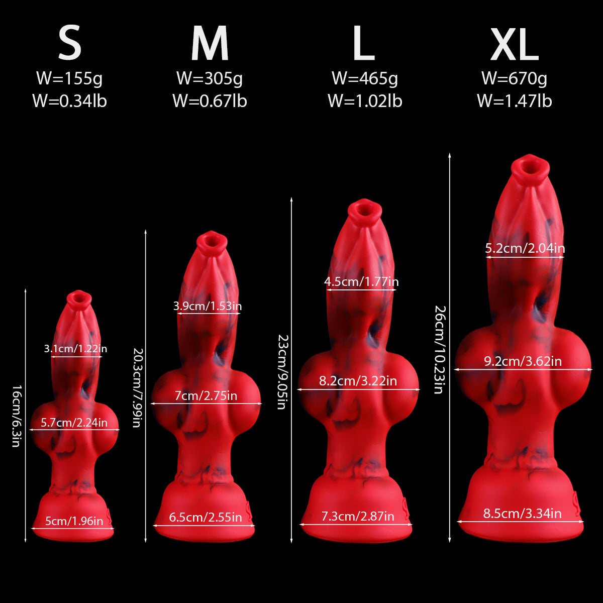 Soft Multi-Size Fantasy Werewolf Dildo