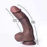 Load image into Gallery viewer, 7 Inch Black Brown Curved Realistic Dildo