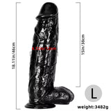 Load image into Gallery viewer, 18 inch Black Huge Dildo