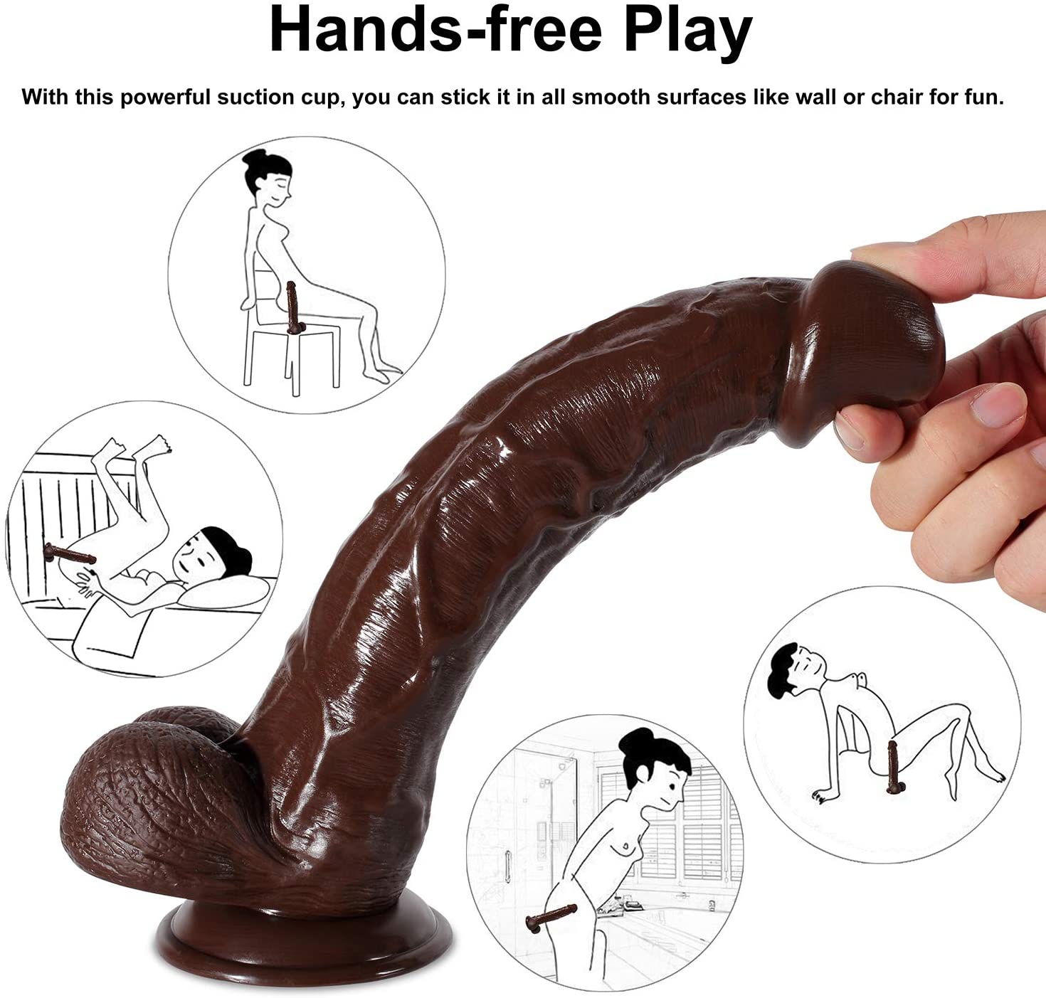 11 Inch Brown Giant Thick G-Spot Lifelike Suction Cup Dildo