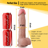 Load image into Gallery viewer, 10 Inch Big Waterproof Dual-Density Textured Realistic Silicone Dildo