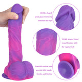 Load image into Gallery viewer, Purple dildo Suction Cup Realistic 8 inch dildos